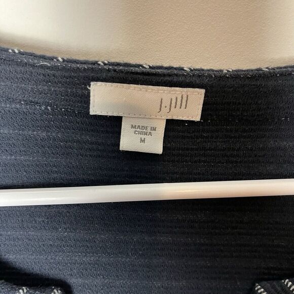 J Jill Dress Womens Size M Henley Split Neck Pockets 3/4 Sleeve Navy Blu… - Picture 3 of 7